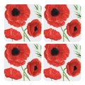 Poppy Design Drinks Coasters - Pack Of 4